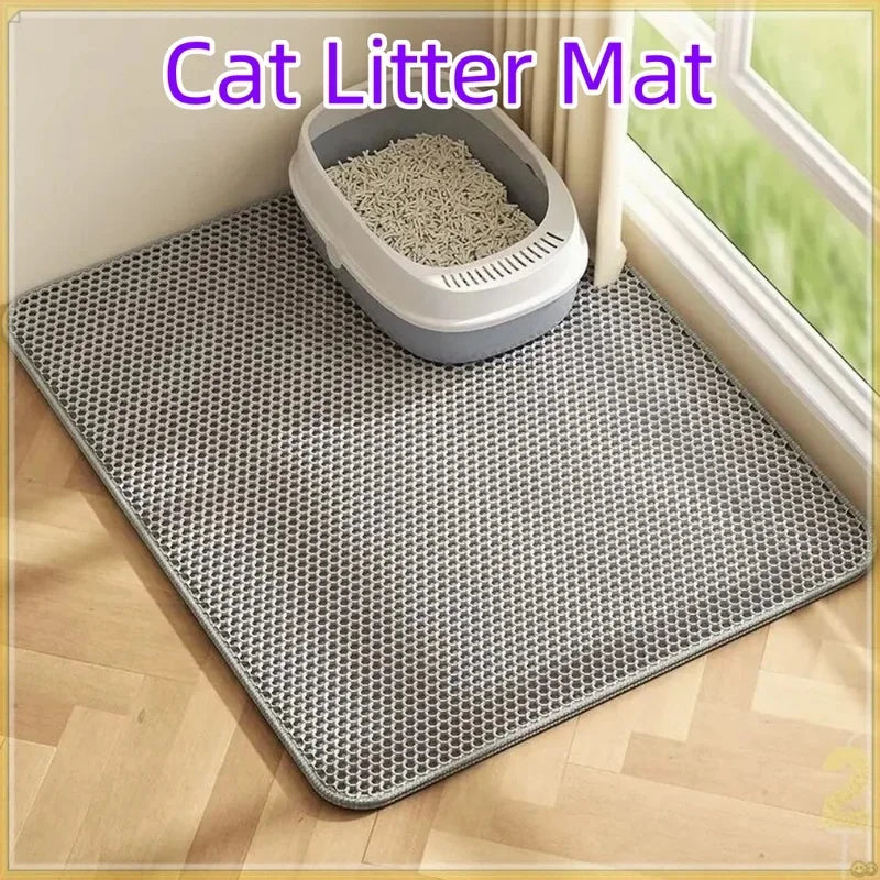 Large waterproof non-slip cat litter mat, view 2