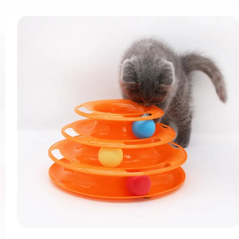 3 or 4-Layer Cat Ball Track Tower