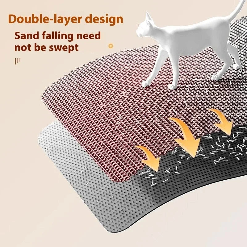 Large waterproof non-slip cat litter mat, view 3