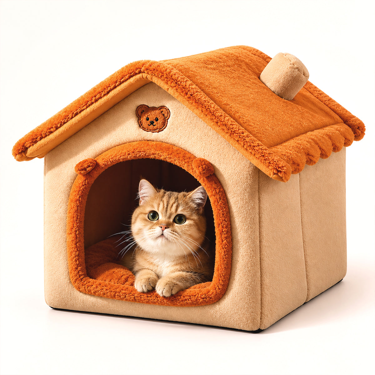 Cozy Plush Cat House, Bear Ears