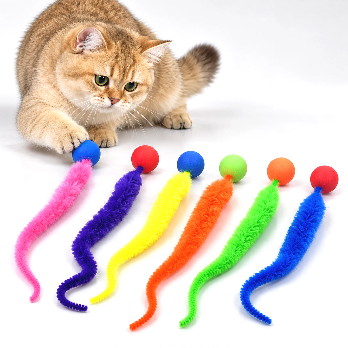 Soft Faux Fur Ball Cat Toy