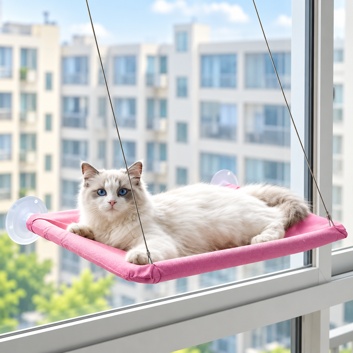 Wall Mounted Cat Hammock with Climbing Frame