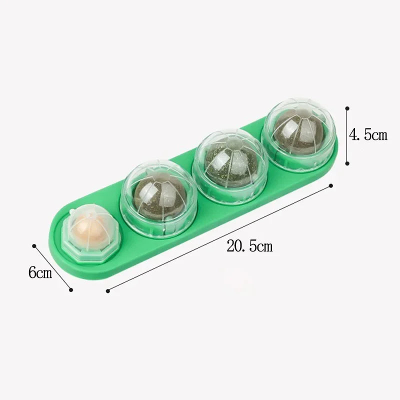 4-in-1 Rotating Catnip Wall Ball, 4 Flavors