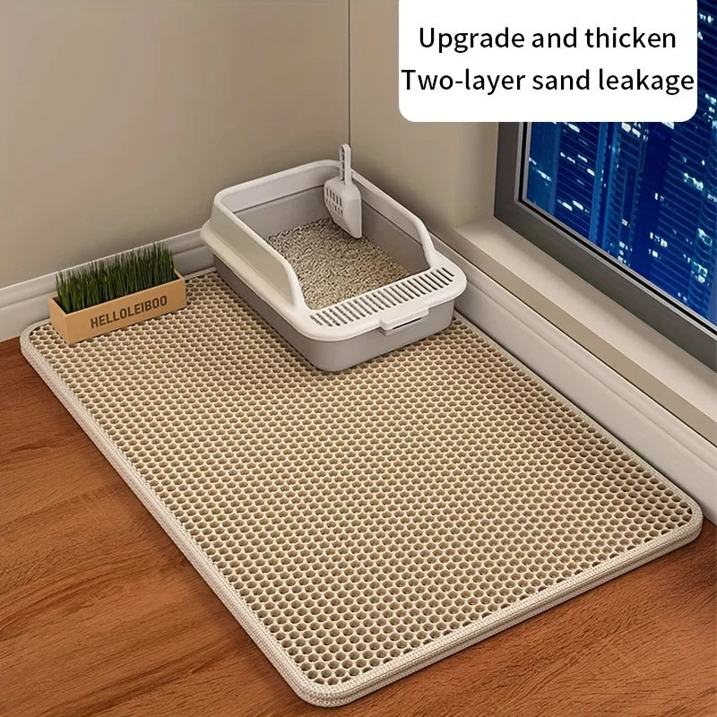 Honeycomb double-layer cat litter mat