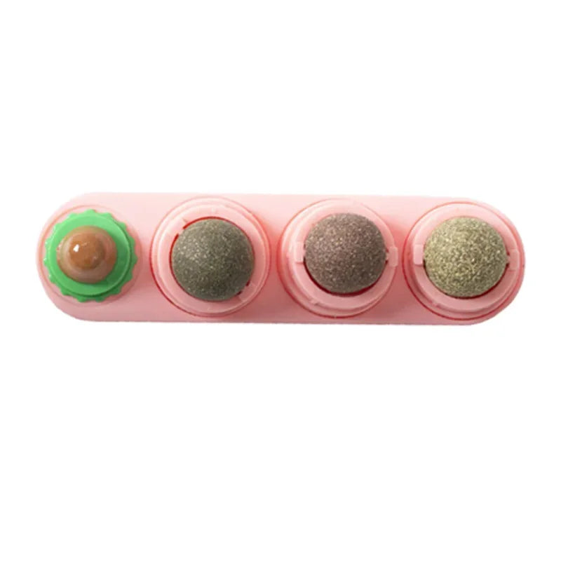 4-in-1 Rotating Catnip Wall Ball, 4 Flavors