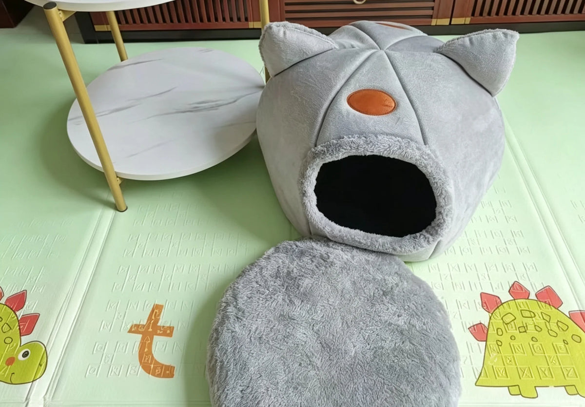 Semi-Enclosed Cozy Cat Bed, M or XL