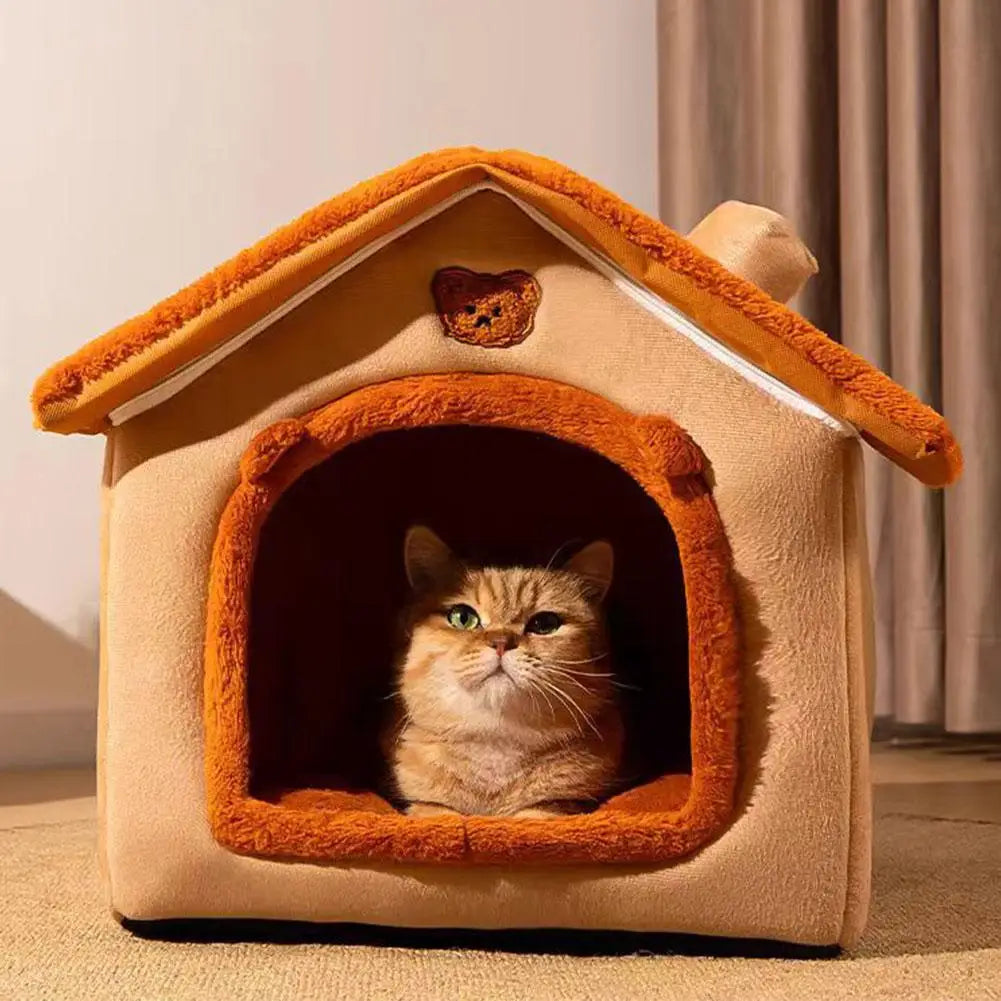 Cozy Plush Cat House, Bear Ears