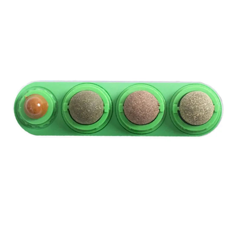 4-in-1 Rotating Catnip Wall Ball, 4 Flavors