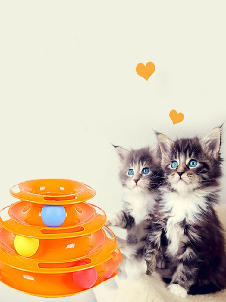 3 or 4-Layer Cat Ball Track Tower