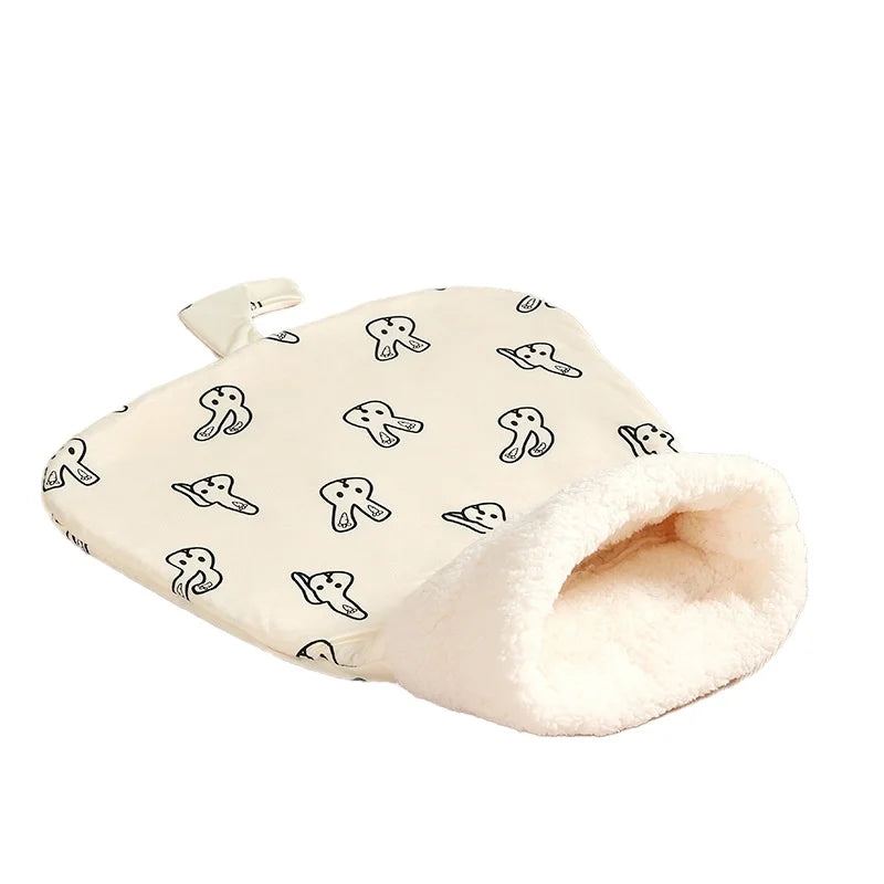 Fluffy cat sleeping bag pocket bed, view 9