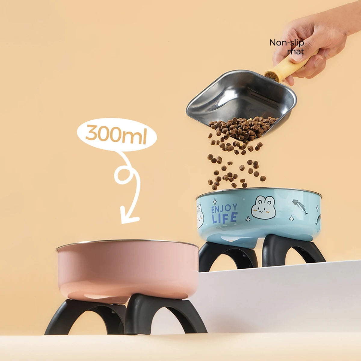 Elevated Anti-Slip Cat & Dog Food Bowl with Stand