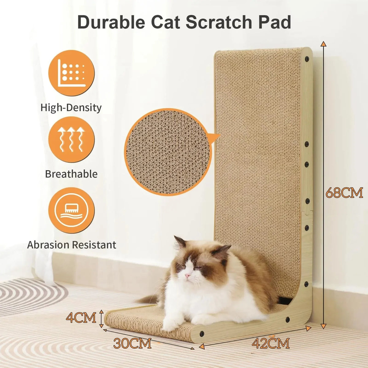 L-Shape Cat Scratcher, Medium or Large