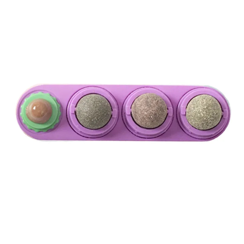 4-in-1 Rotating Catnip Wall Ball, 4 Flavors