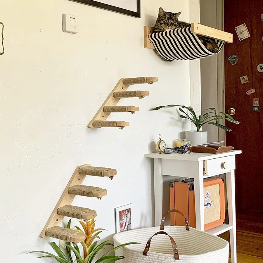 Wall-Mounted Cat Shelves, Steps and Hammocks