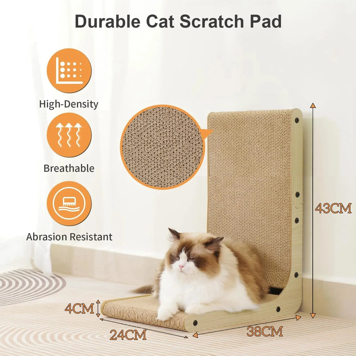 L-Shape Cat Scratcher, Medium or Large