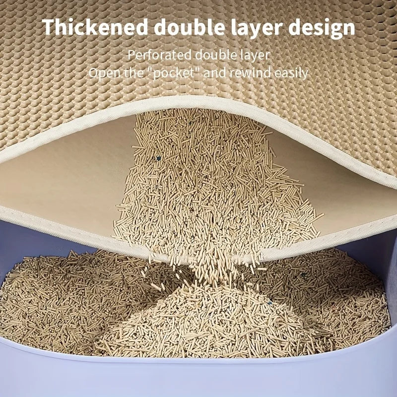 Honeycomb double-layer cat litter mat, view 2