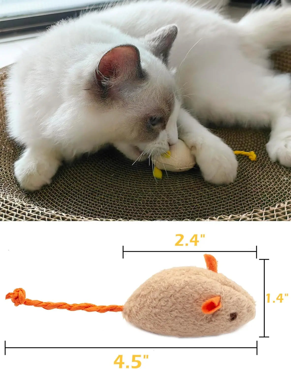 Catnip Rattle Mice Cat Toys, Multipack