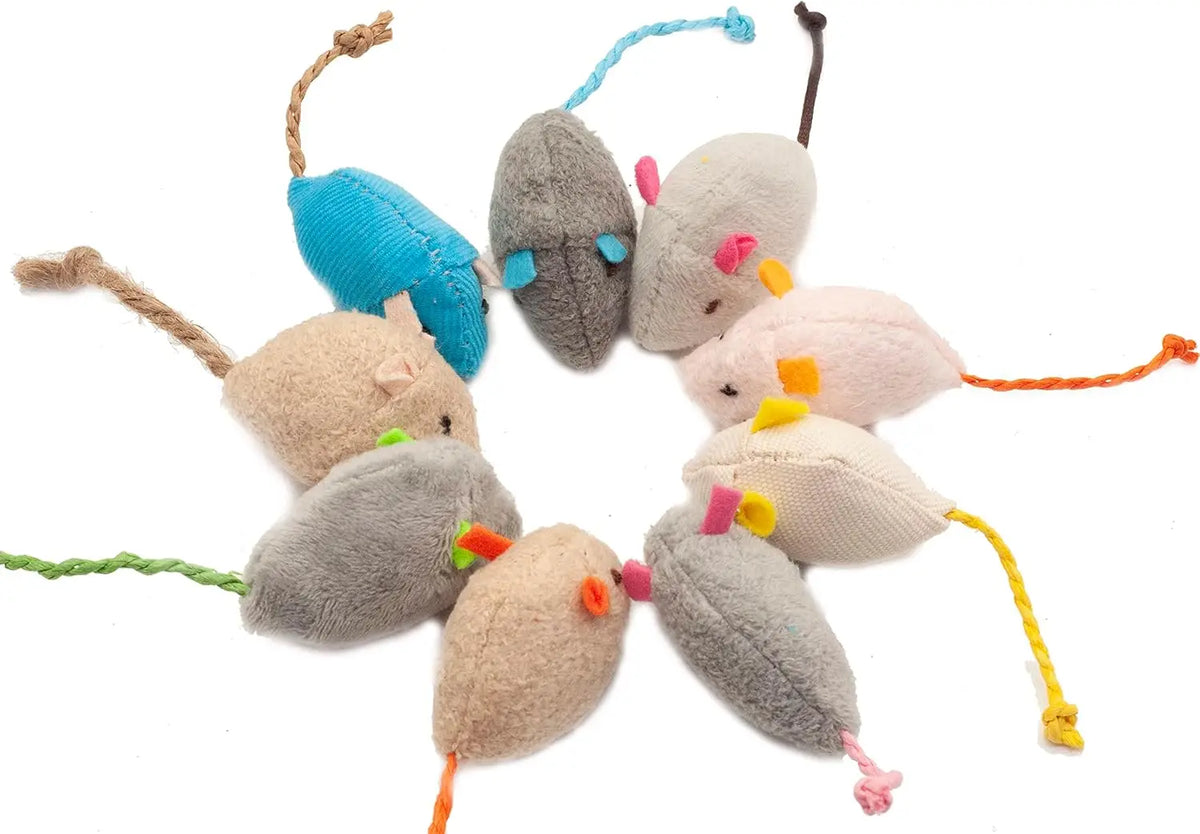 Catnip Rattle Mice Cat Toys, Multipack