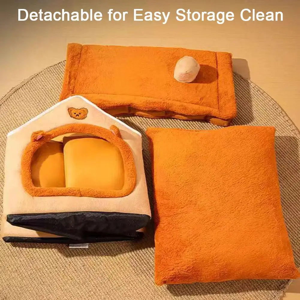 Cozy Plush Cat House, Bear Ears