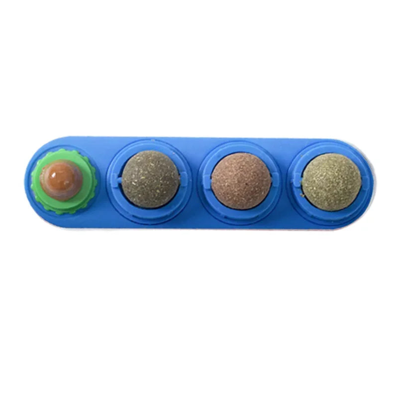 4-in-1 Rotating Catnip Wall Ball, 4 Flavors