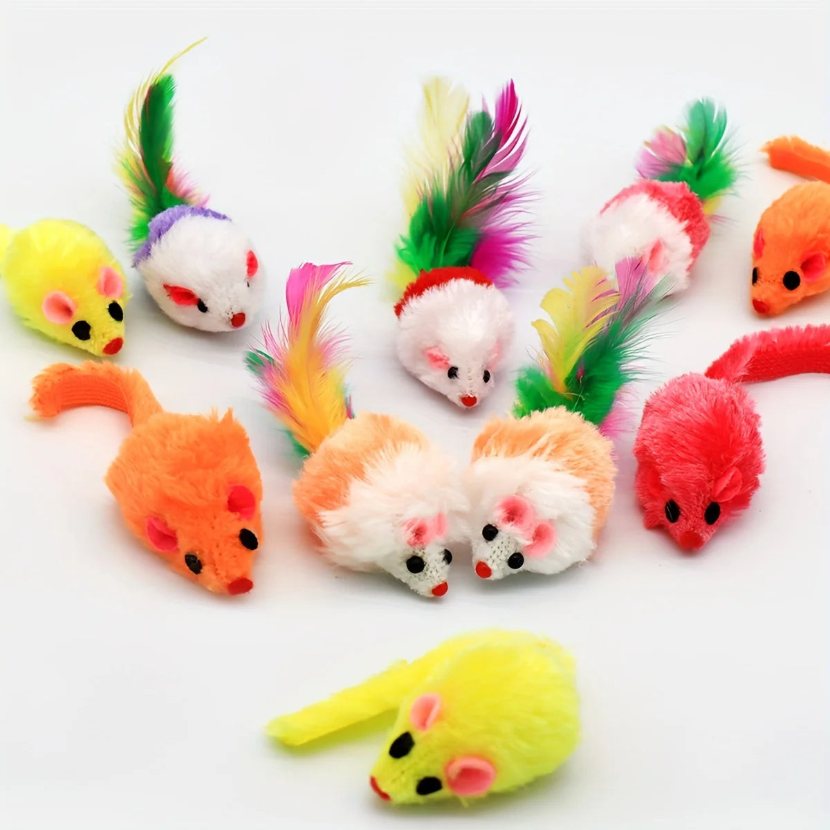 Catnip Rattle Mice Cat Toys, Multipack