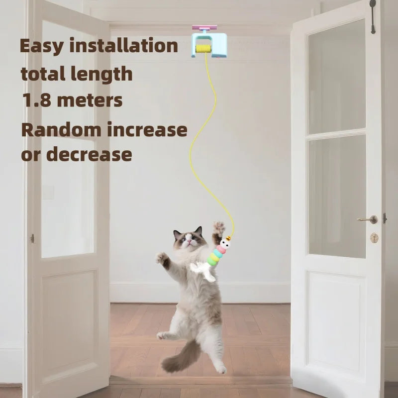 Electric hanging door cat toy for self-play, view 2