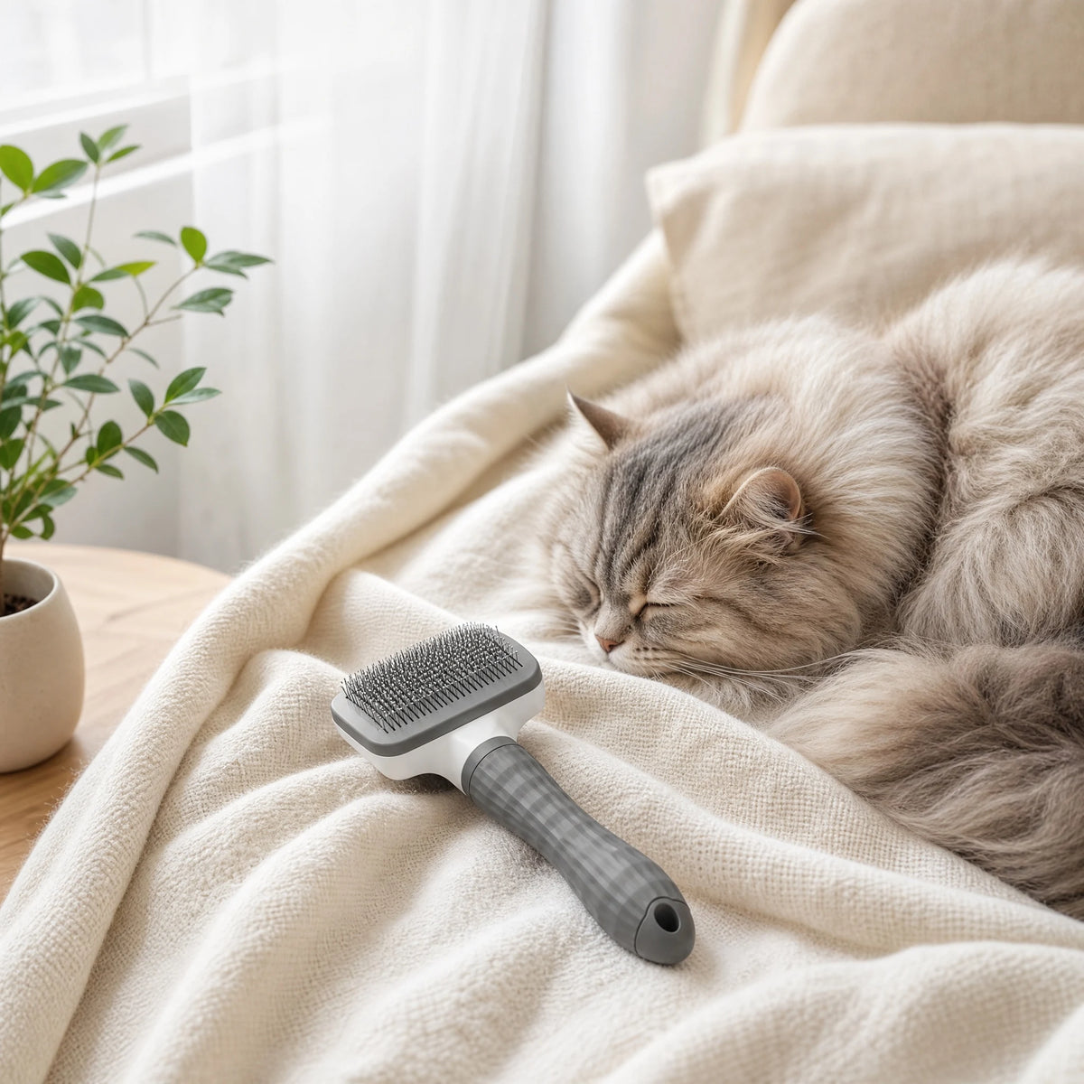Self-Cleaning Cat Massage Slicker Brush