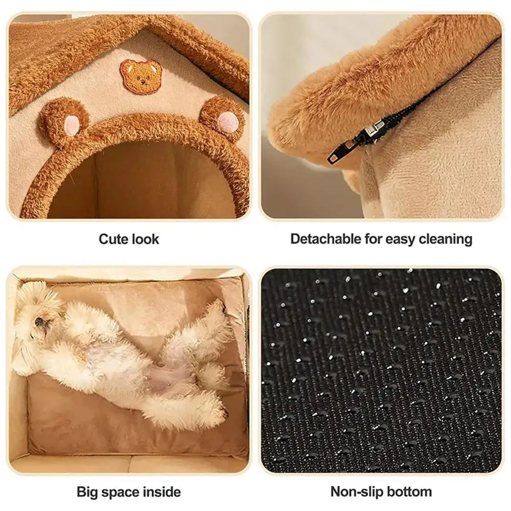 Cozy Plush Cat House, Bear Ears