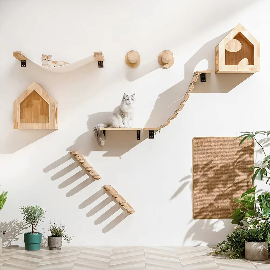 Wall-Mounted Cat Shelf and Climbing Steps, Ships from US