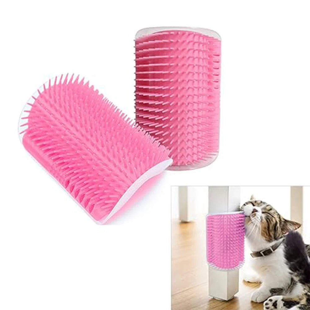 Wall corner cat self-groomer brush with catnip, view 6
