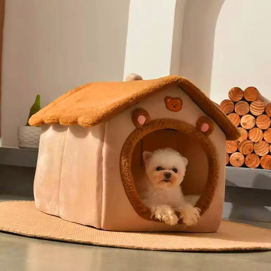 Cozy Plush Cat House, Bear Ears