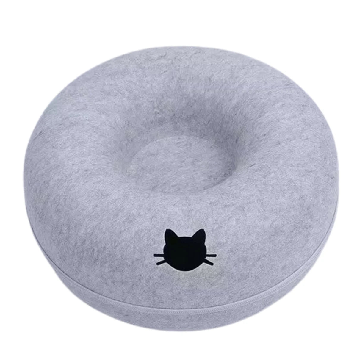 Felt donut cat nest bed with tunnel, view 10
