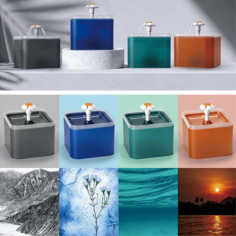 Cat Water Fountain 2L, Quiet with 4-Layer Filter