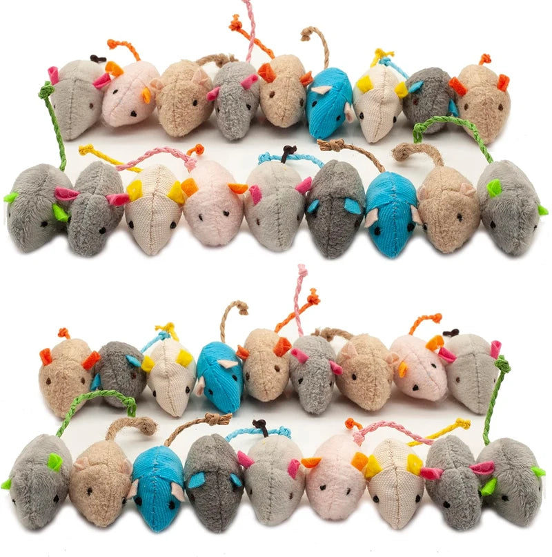 Catnip Rattle Mice Cat Toys, Multipack