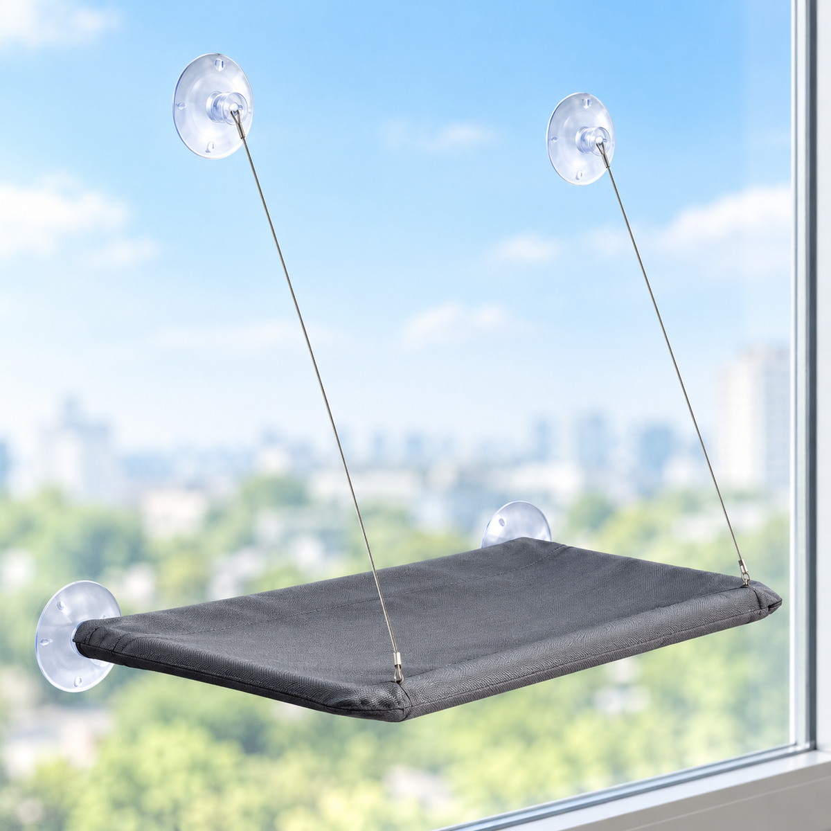 Wall Mounted Cat Hammock with Climbing Frame