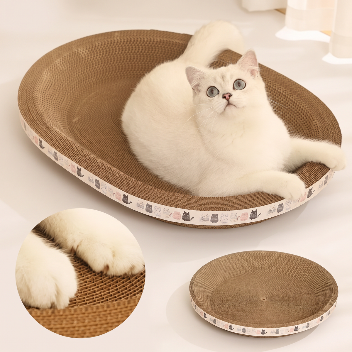 Corrugated Cat Scratcher Lounge with Catnip