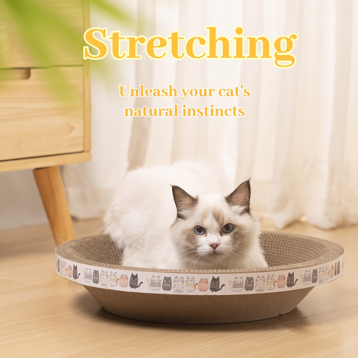 Corrugated Cat Scratcher Lounge with Catnip
