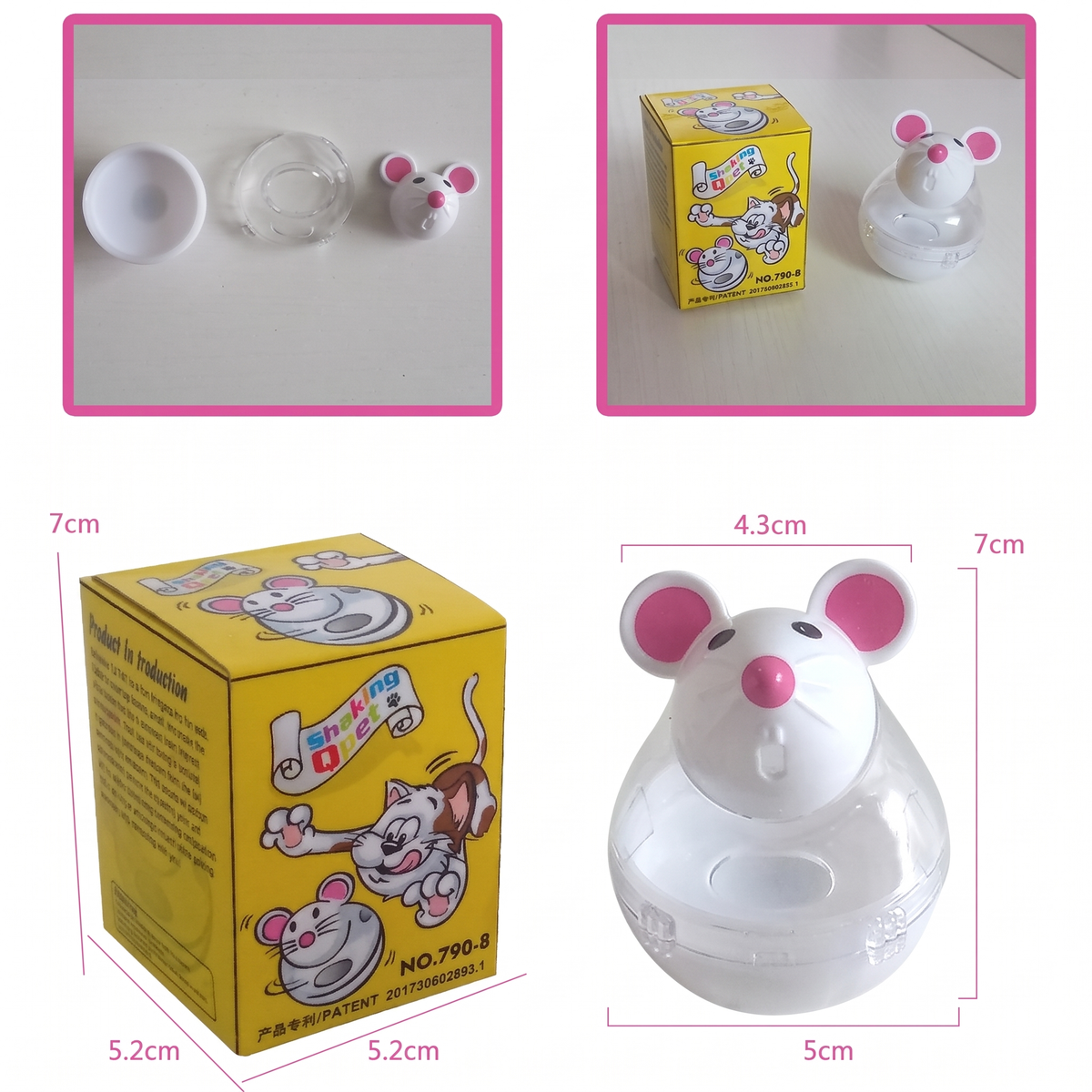 Mouse Tumbler Treat Dispenser Cat Toy
